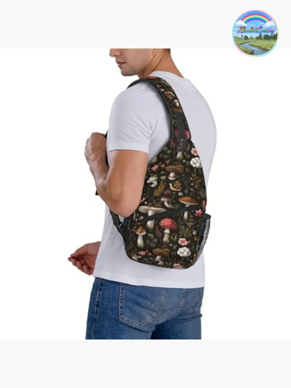 Sling Backpack Unisex Crossbody Chest Bag Hiking Travel Polyester Adjustable